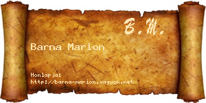 Barna Marion névjegykártya